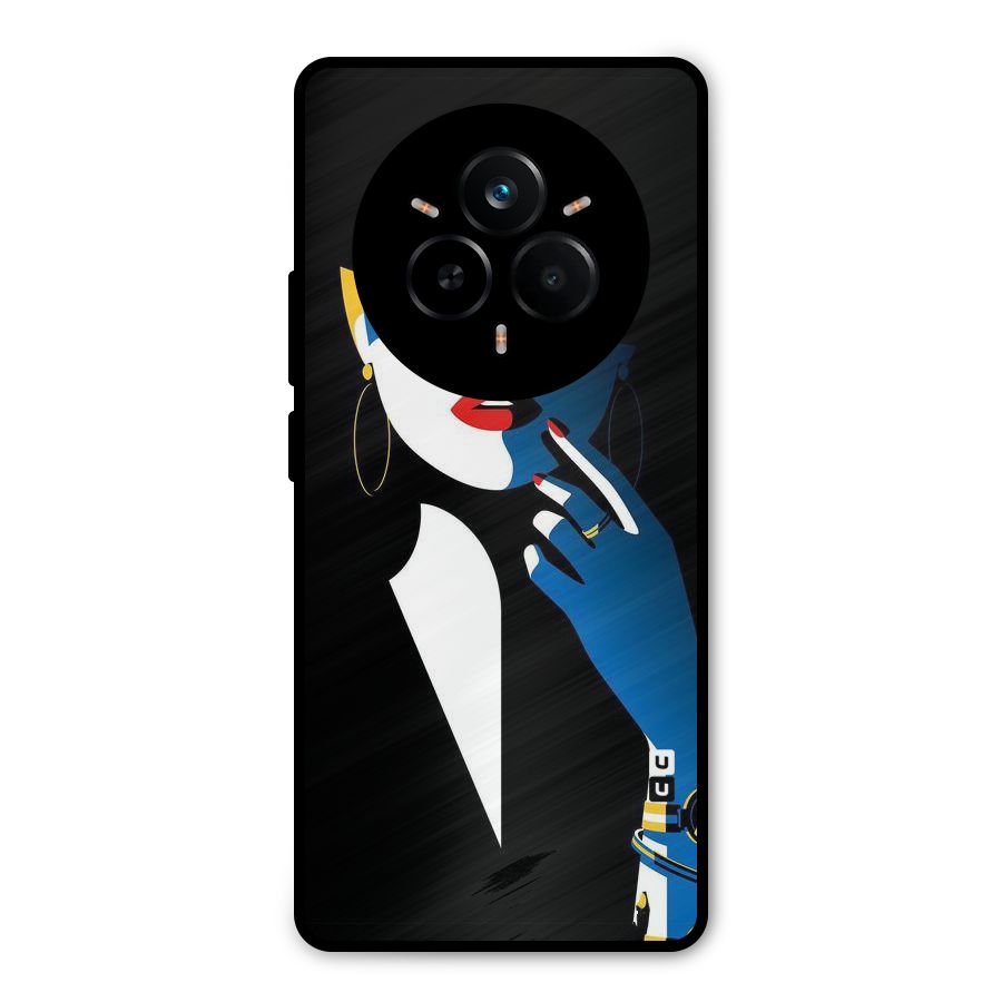 Elegant Woman Metal Back Case for Realme 14 Pro