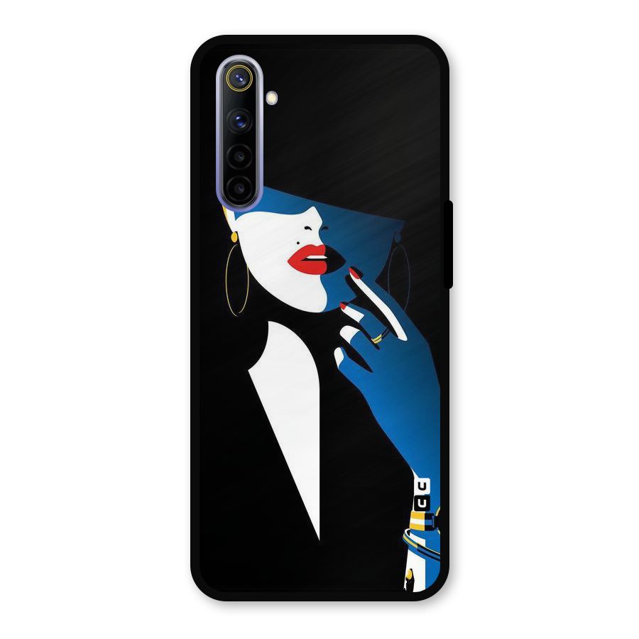 Elegant Woman Metal Back Case for Realme 6i
