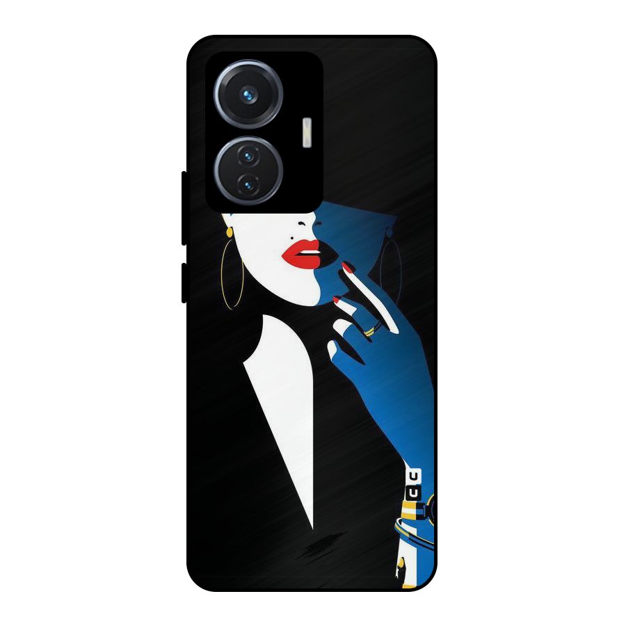 Elegant Woman Metal Back Case for Vivo T1 44W