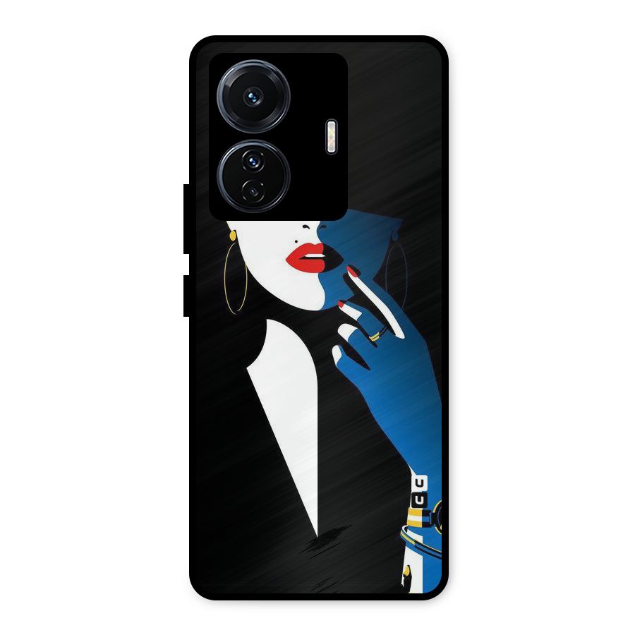 Elegant Woman Metal Back Case for Vivo T1 Pro