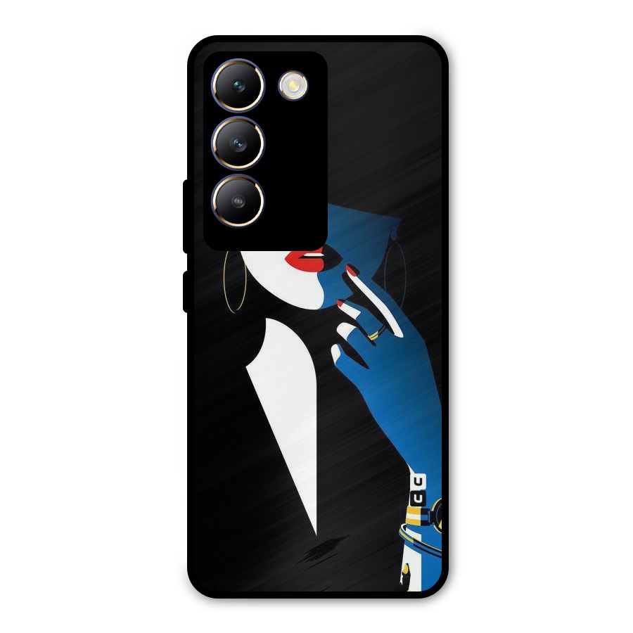 Elegant Woman Metal Back Case for Vivo T3 5G