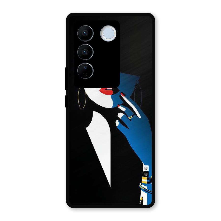 Elegant Woman Metal Back Case for Vivo V27