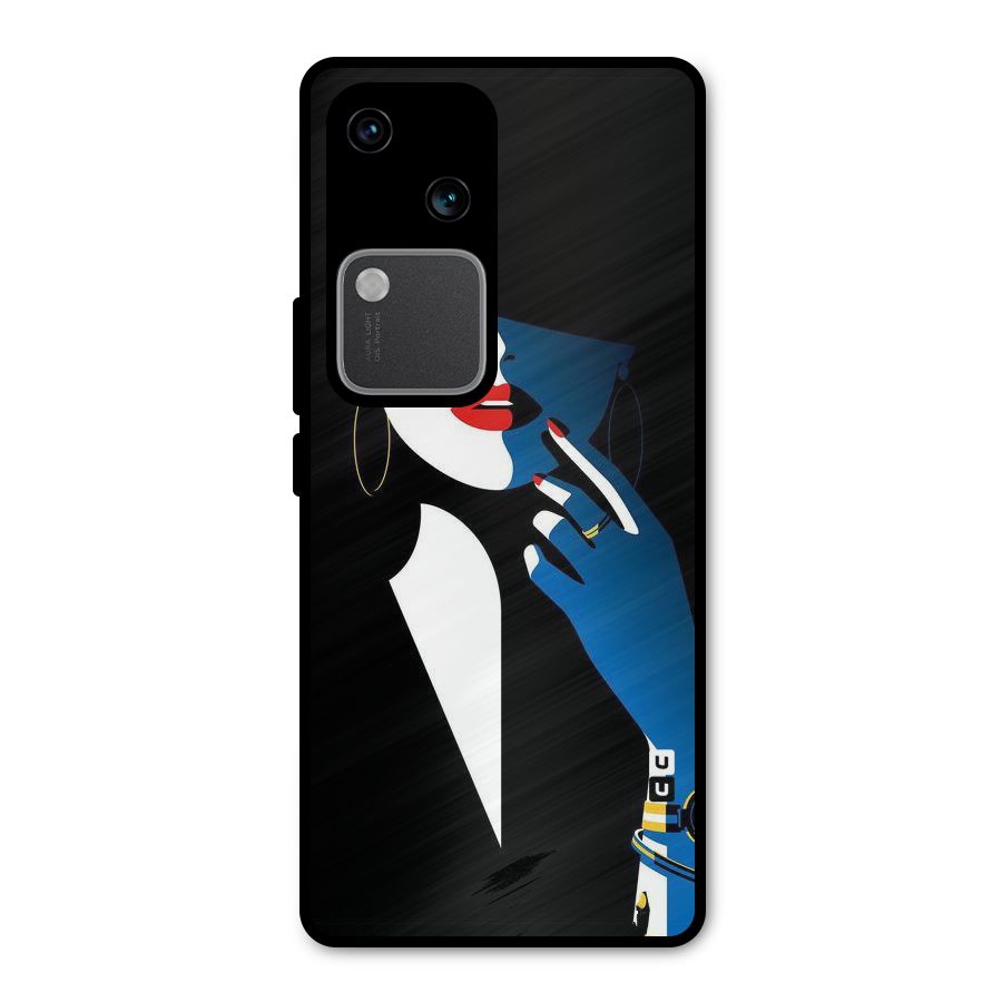 Elegant Woman Metal Back Case for Vivo V30