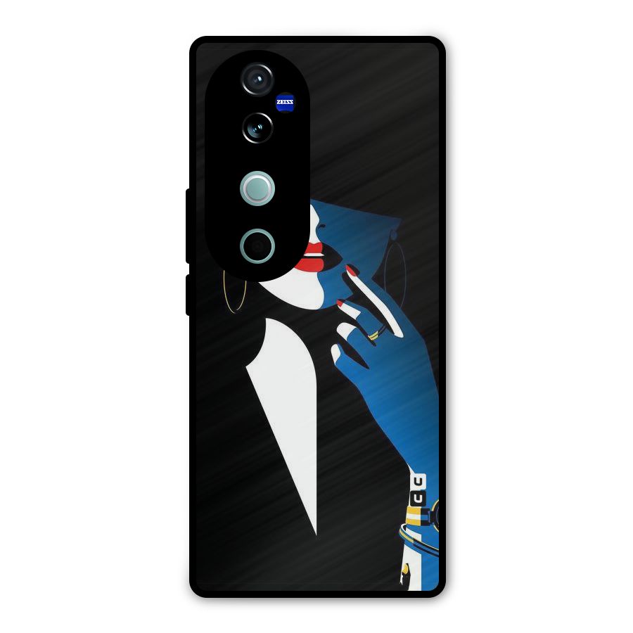 Elegant Woman Metal Back Case for Vivo V40