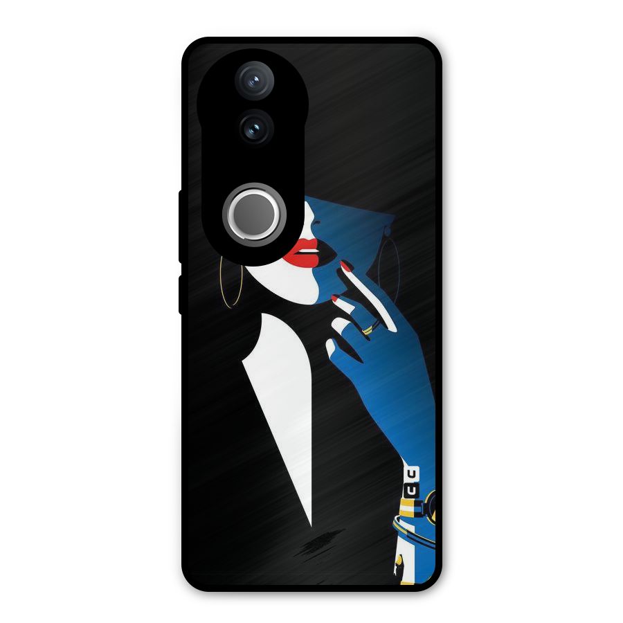 Elegant Woman Metal Back Case for Vivo V50e