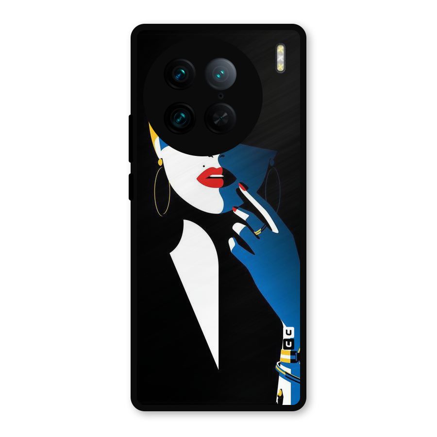 Elegant Woman Metal Back Case for Vivo X90 Pro