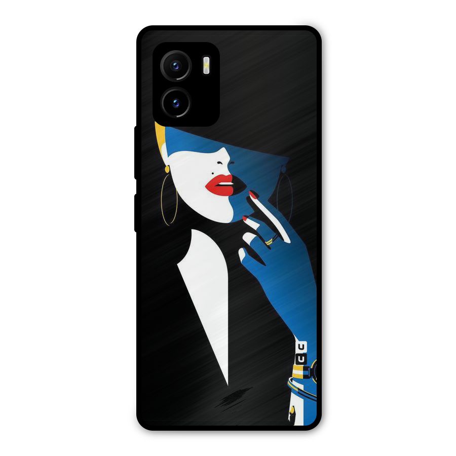 Elegant Woman Metal Back Case for Vivo Y15s