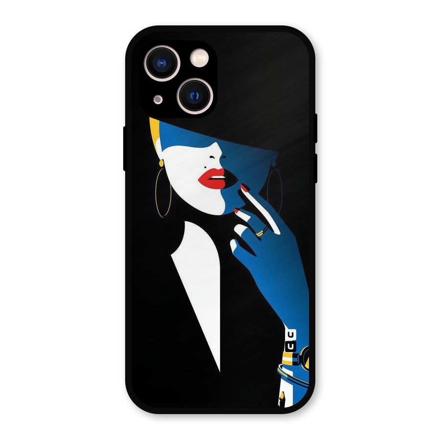Elegant Woman Metal Back Case for iPhone 13