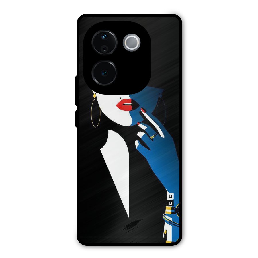 Elegant Woman Metal Back Case for iQOO Z9s Pro