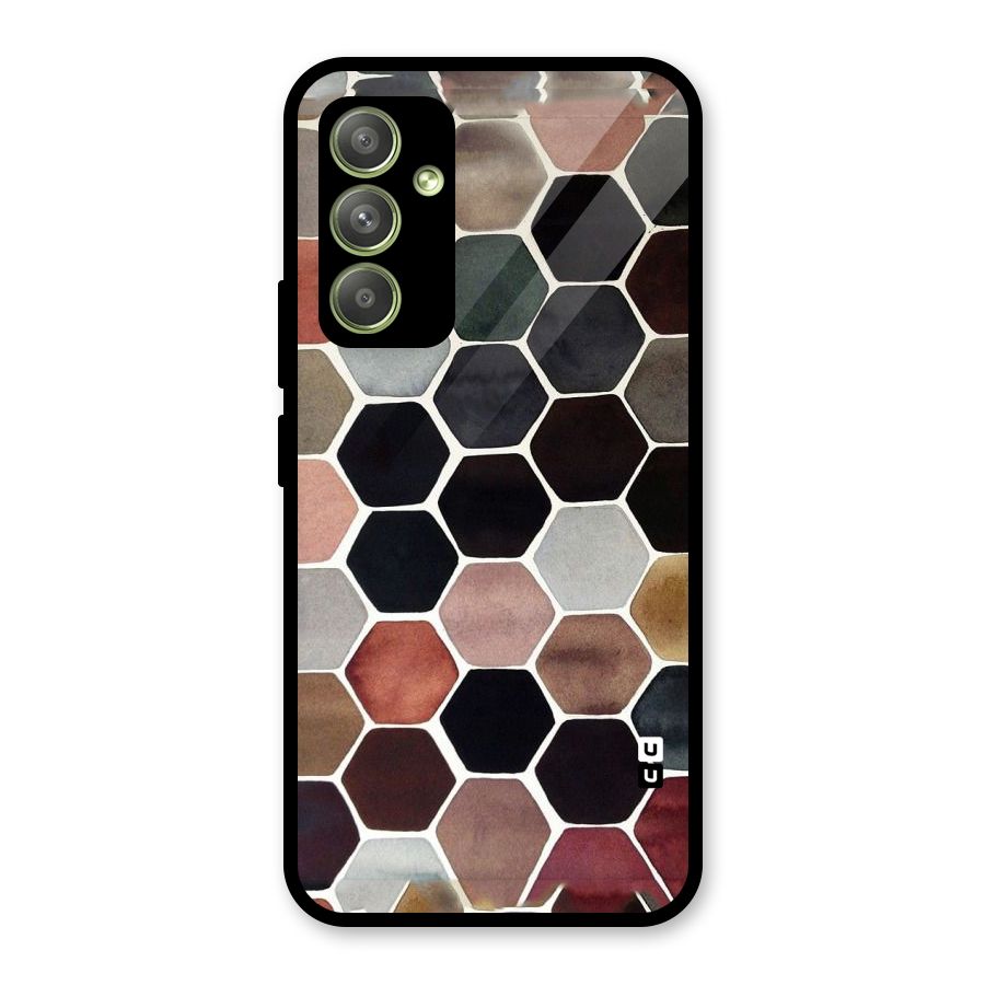 Elite Pastel Hexagons Glass Back Case for Galaxy A54