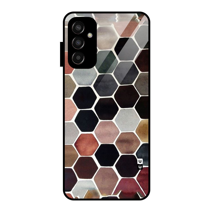 Elite Pastel Hexagons Glass Back Case for Galaxy F13