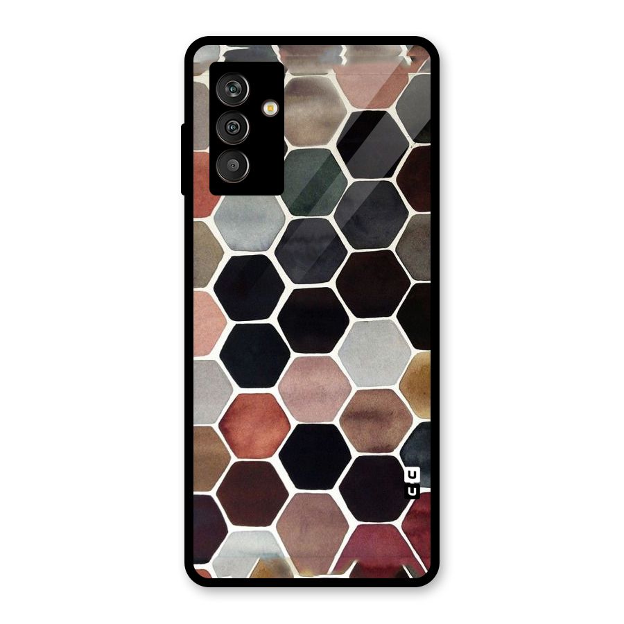 Elite Pastel Hexagons Glass Back Case for Galaxy M13