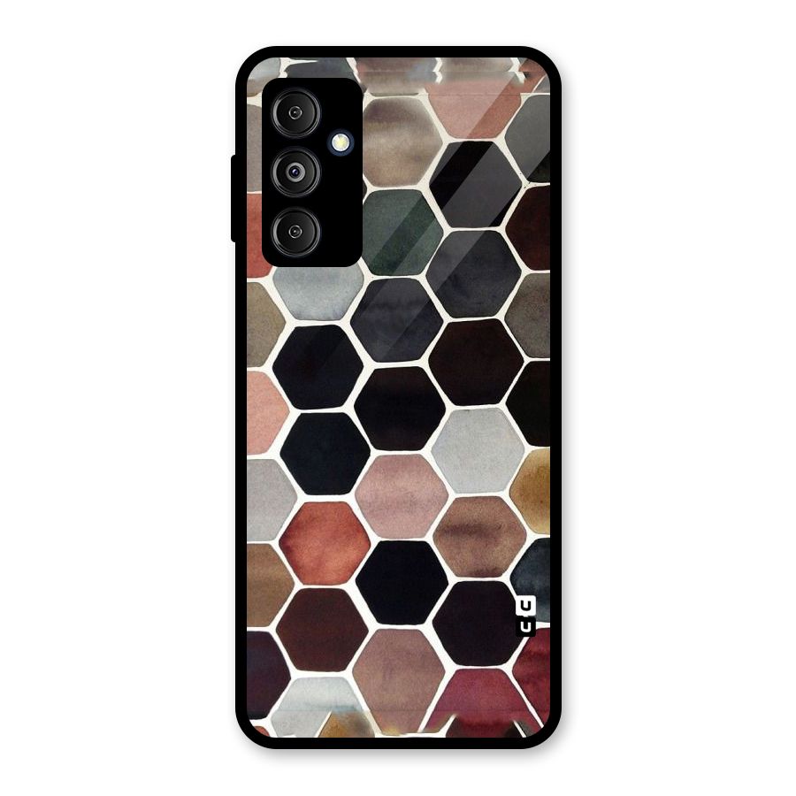 Elite Pastel Hexagons Glass Back Case for Galaxy M14 5G