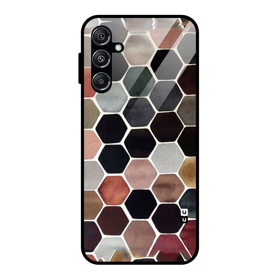 Elite Pastel Hexagons Glass Back Case for Galaxy M34 5G