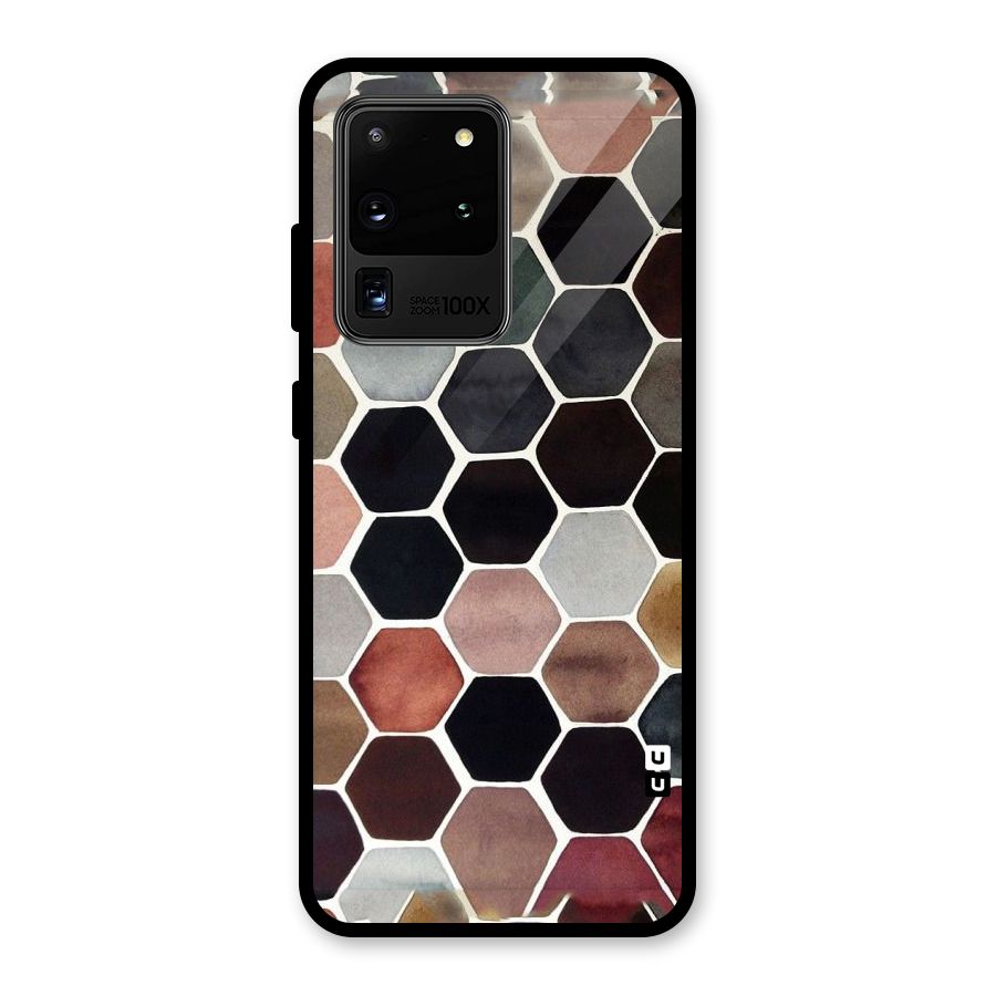 Elite Pastel Hexagons Glass Back Case for Galaxy S20 Ultra