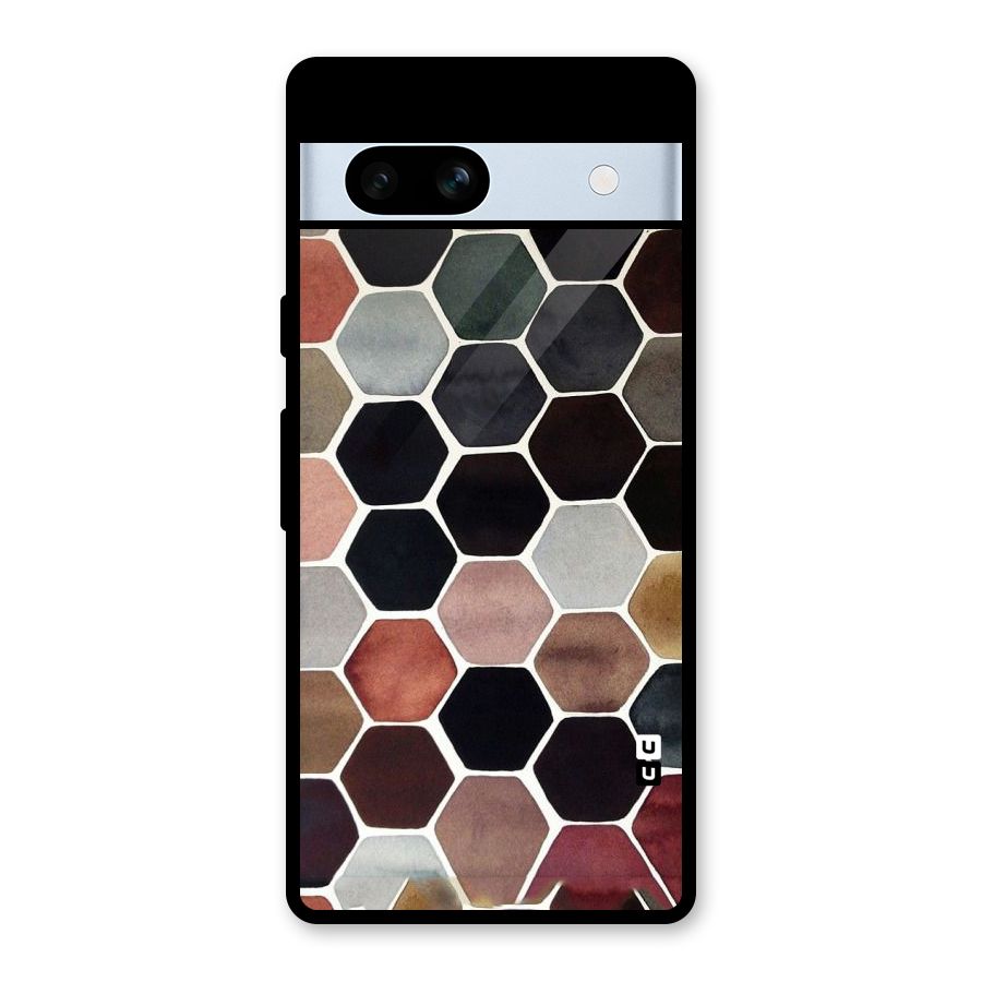 Elite Pastel Hexagons Glass Back Case for Google Pixel 7a