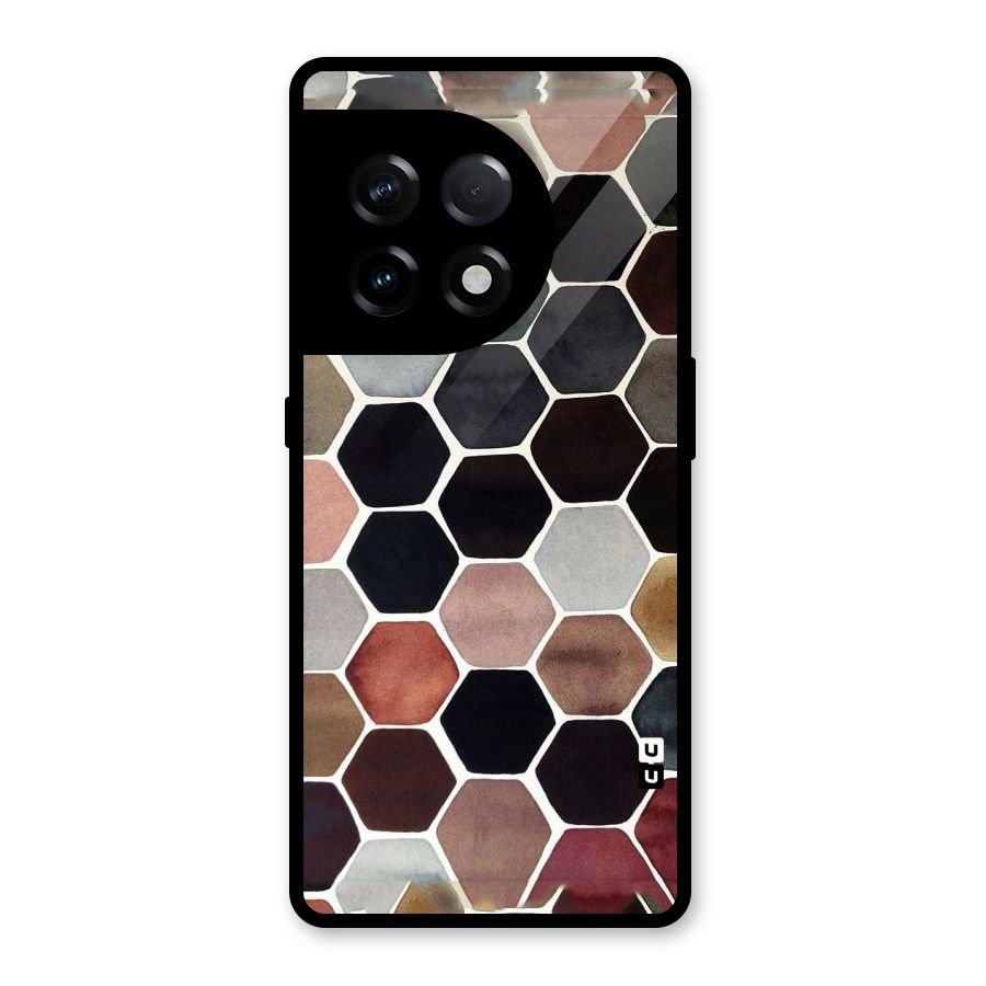 Elite Pastel Hexagons Glass Back Case for OnePlus 11R