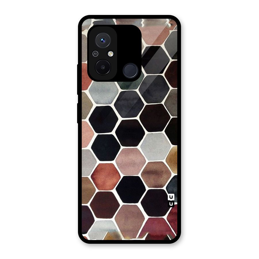 Elite Pastel Hexagons Glass Back Case for Redmi 12C