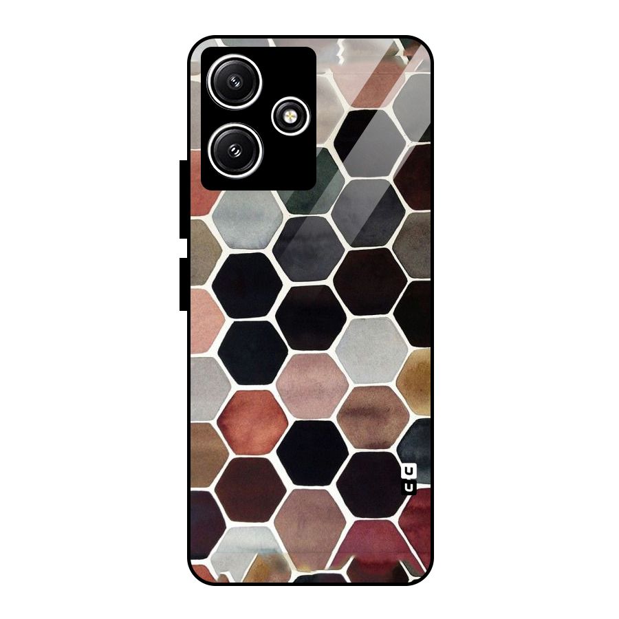 Elite Pastel Hexagons Glass Back Case for Redmi 12 5G