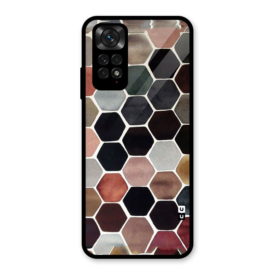 Elite Pastel Hexagons Glass Back Case for Redmi Note 11S