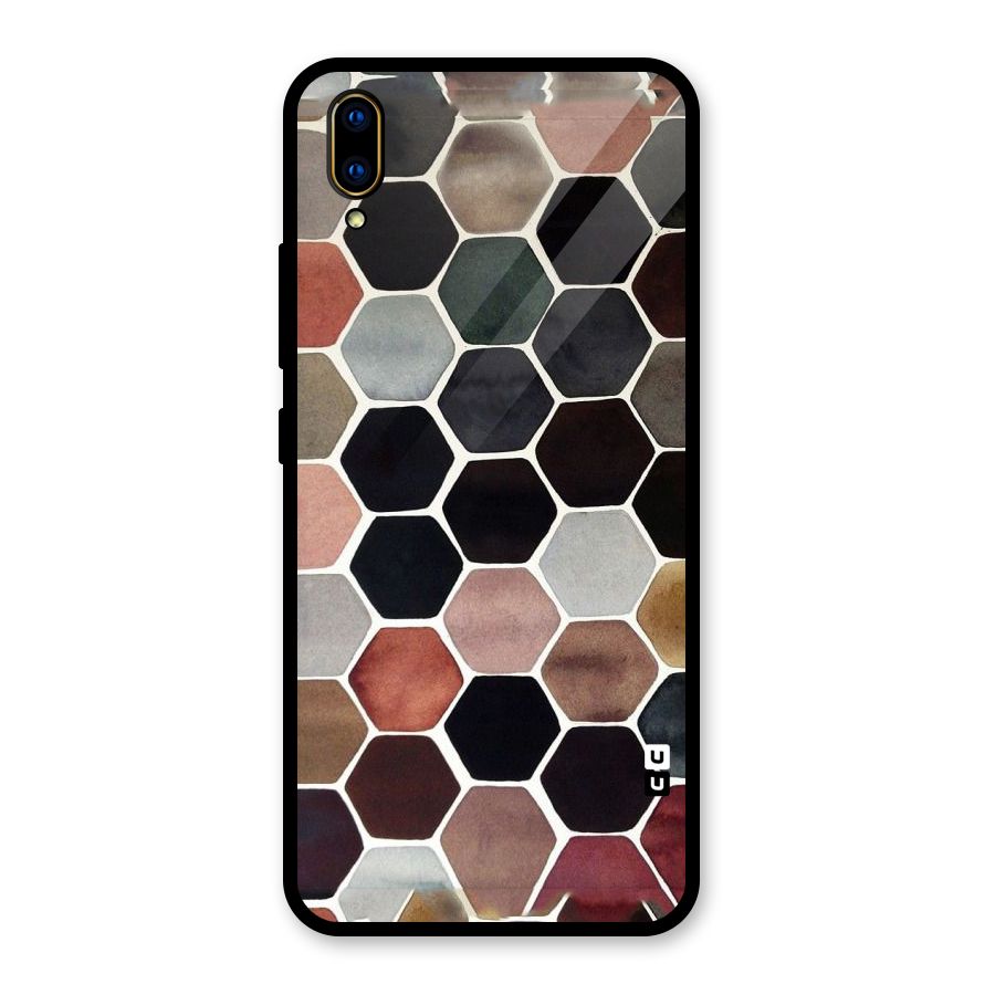 Elite Pastel Hexagons Glass Back Case for Vivo V11 Pro