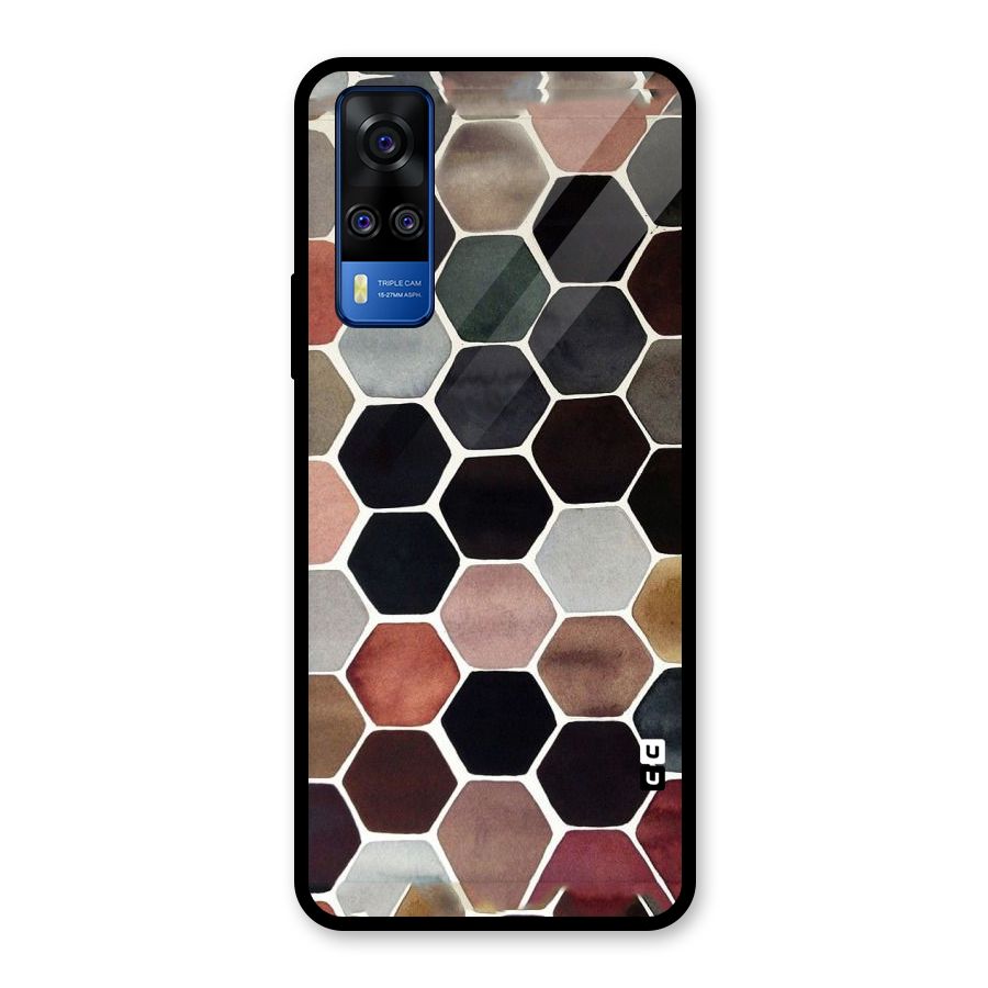 Elite Pastel Hexagons Glass Back Case for Vivo Y31