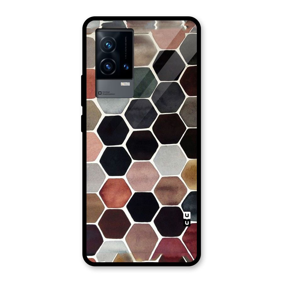 Elite Pastel Hexagons Glass Back Case for iQOO 9 5G