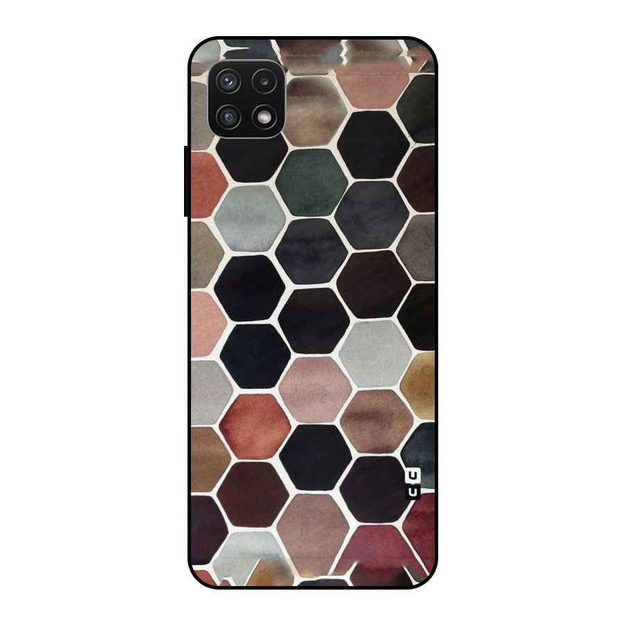 Elite Pastel Hexagons Metal Back Case for Galaxy A22 5G