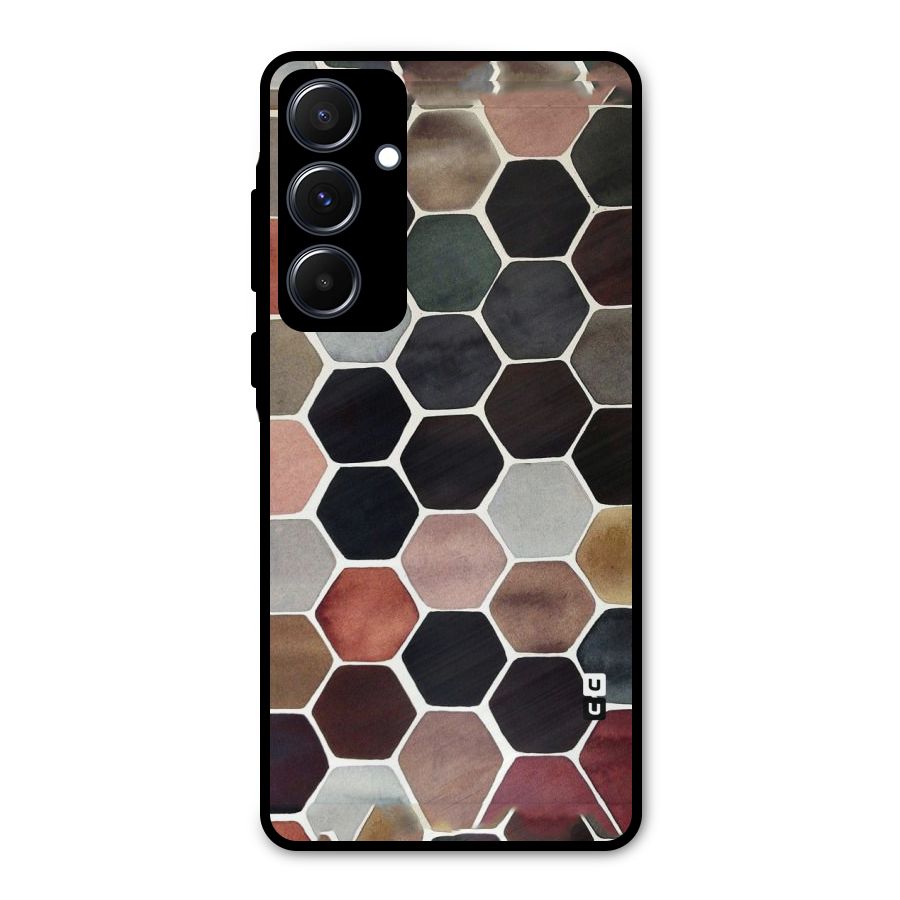 Elite Pastel Hexagons Metal Back Case for Galaxy A55