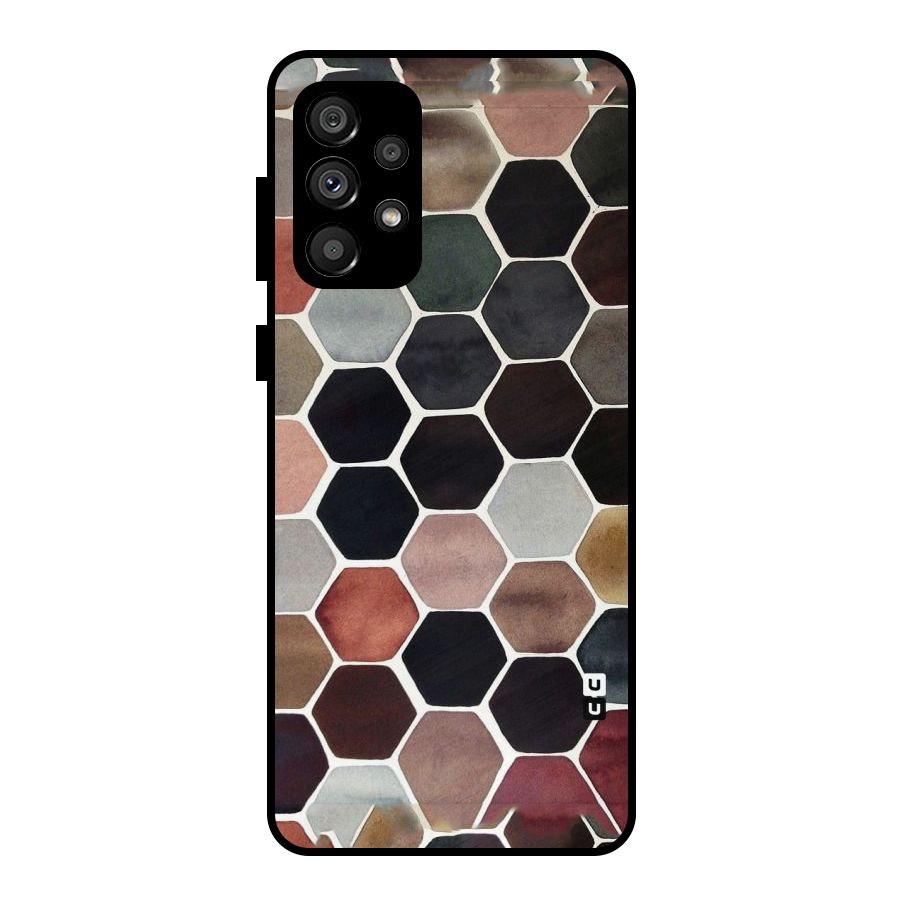 Elite Pastel Hexagons Metal Back Case for Galaxy A73 5G