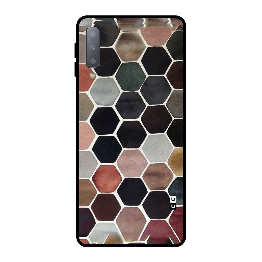 Elite Pastel Hexagons Metal Back Case for Galaxy A7 (2018)