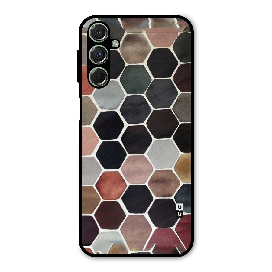 Elite Pastel Hexagons Metal Back Case for Galaxy F34