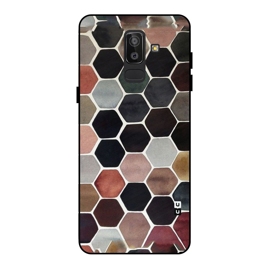 Elite Pastel Hexagons Metal Back Case for Galaxy J8