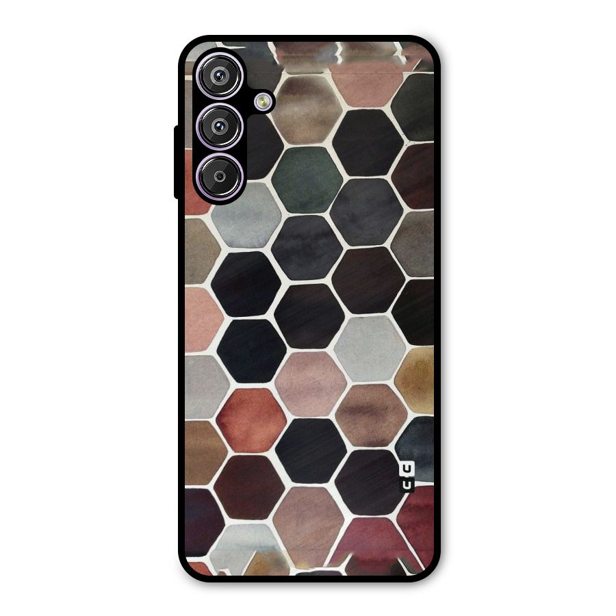Elite Pastel Hexagons Metal Back Case for Galaxy M15