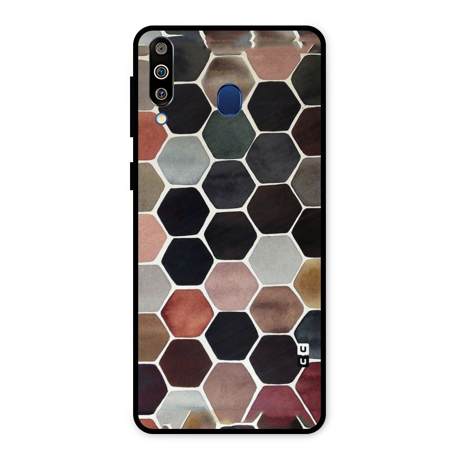 Elite Pastel Hexagons Metal Back Case for Galaxy M30