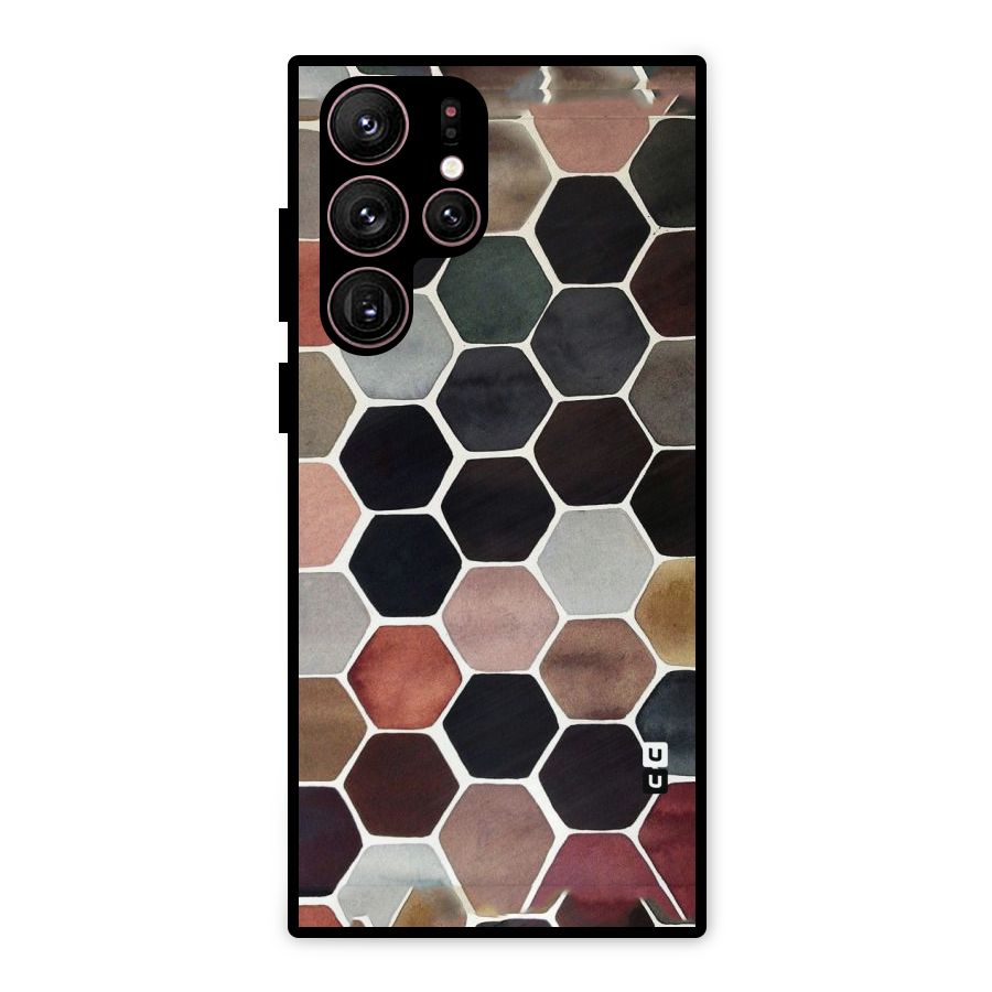Elite Pastel Hexagons Metal Back Case for Galaxy S22 Ultra 5G