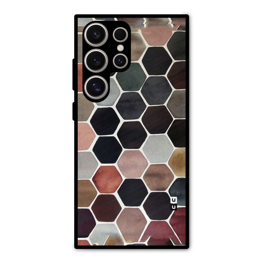 Elite Pastel Hexagons Metal Back Case for Galaxy S24 Ultra
