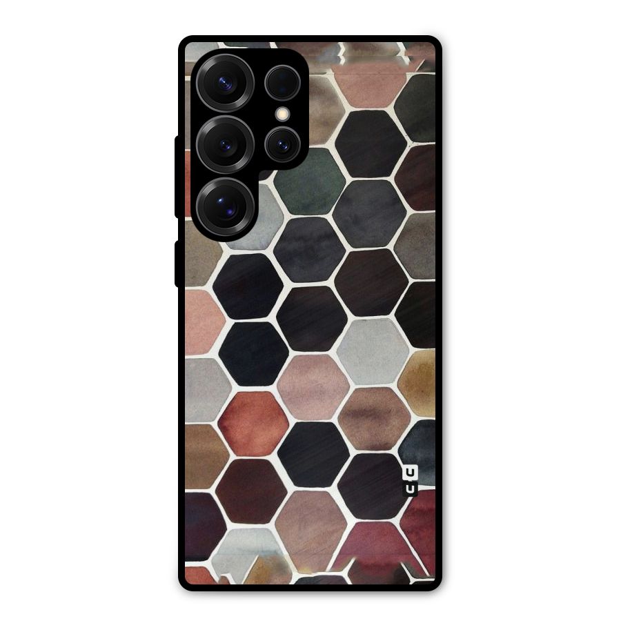 Elite Pastel Hexagons Metal Back Case for Galaxy S25 Ultra