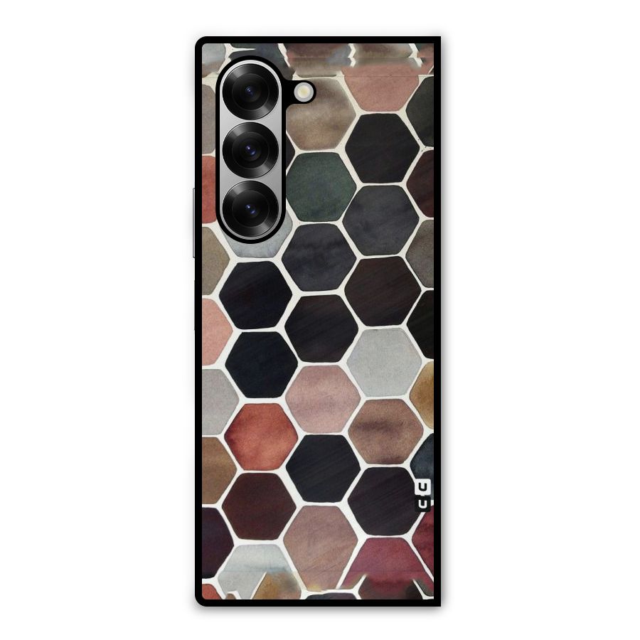 Elite Pastel Hexagons Metal Back Case for Galaxy Z Fold6