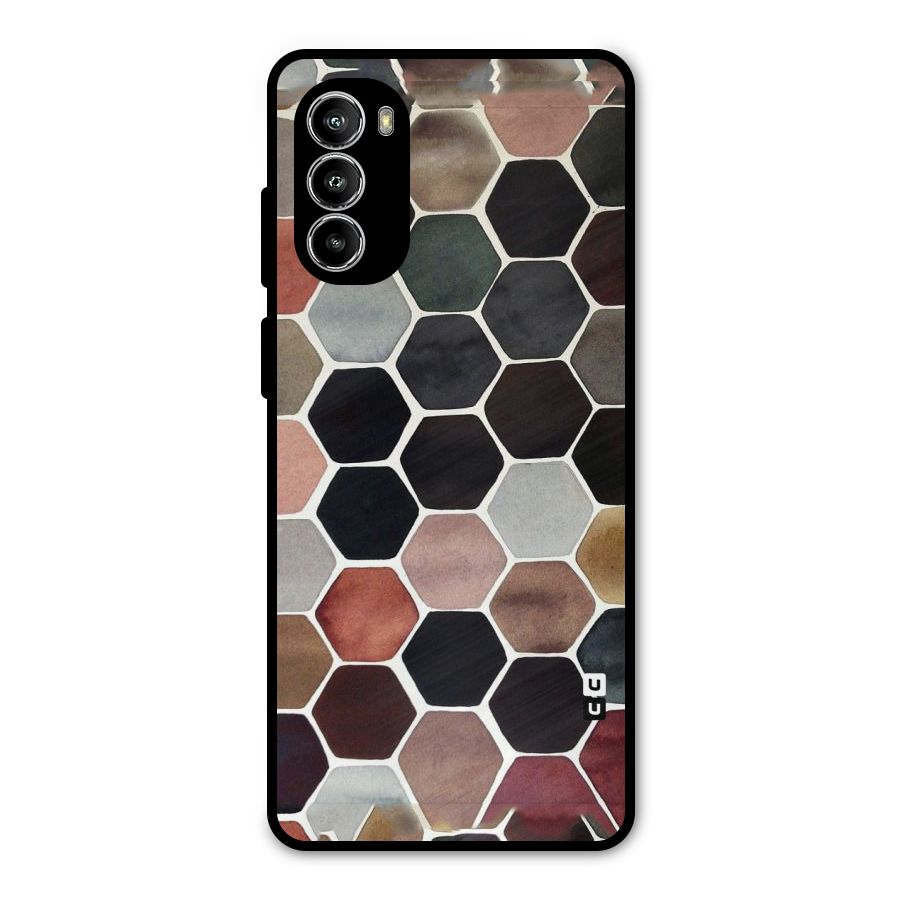 Elite Pastel Hexagons Metal Back Case for Moto G52