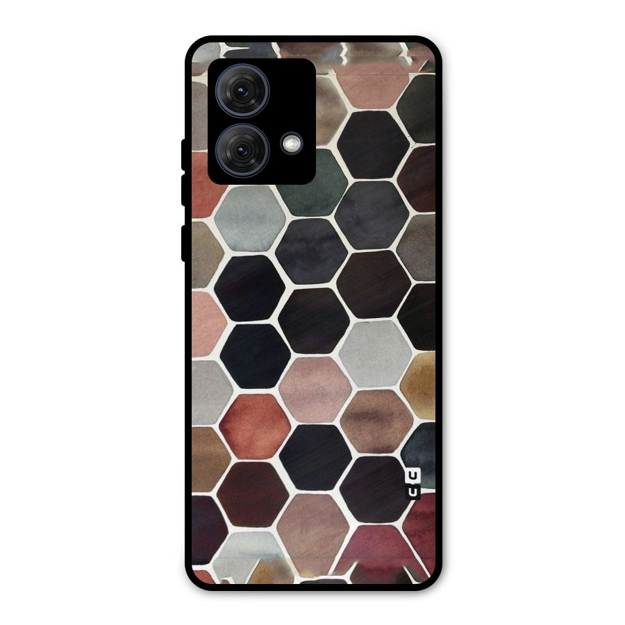 Elite Pastel Hexagons Metal Back Case for Moto G84