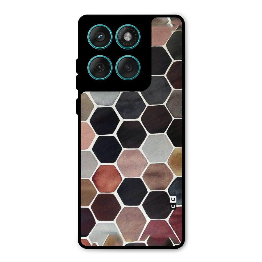 Elite Pastel Hexagons Metal Back Case for Motorola Edge 60
