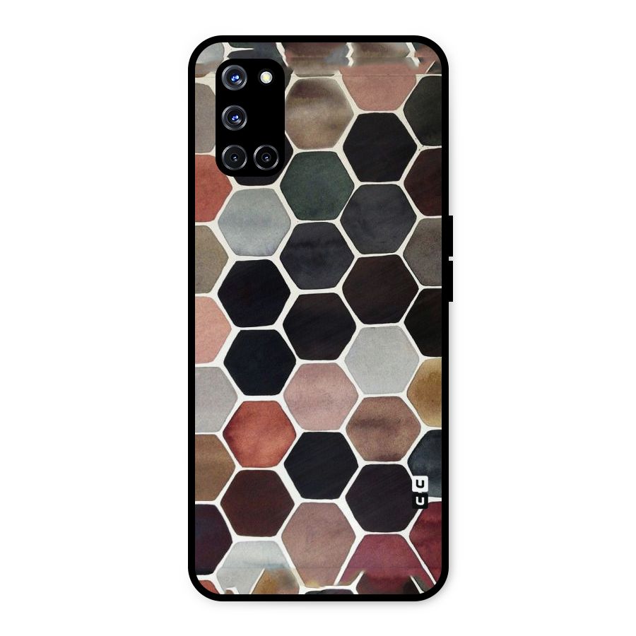 Elite Pastel Hexagons Metal Back Case for Oppo A52