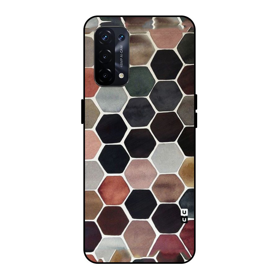Elite Pastel Hexagons Metal Back Case for Oppo A74 5G