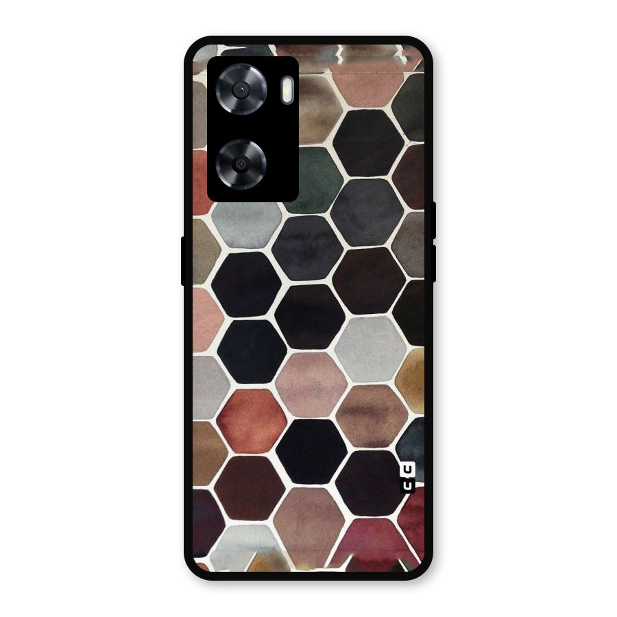 Elite Pastel Hexagons Metal Back Case for Oppo A77