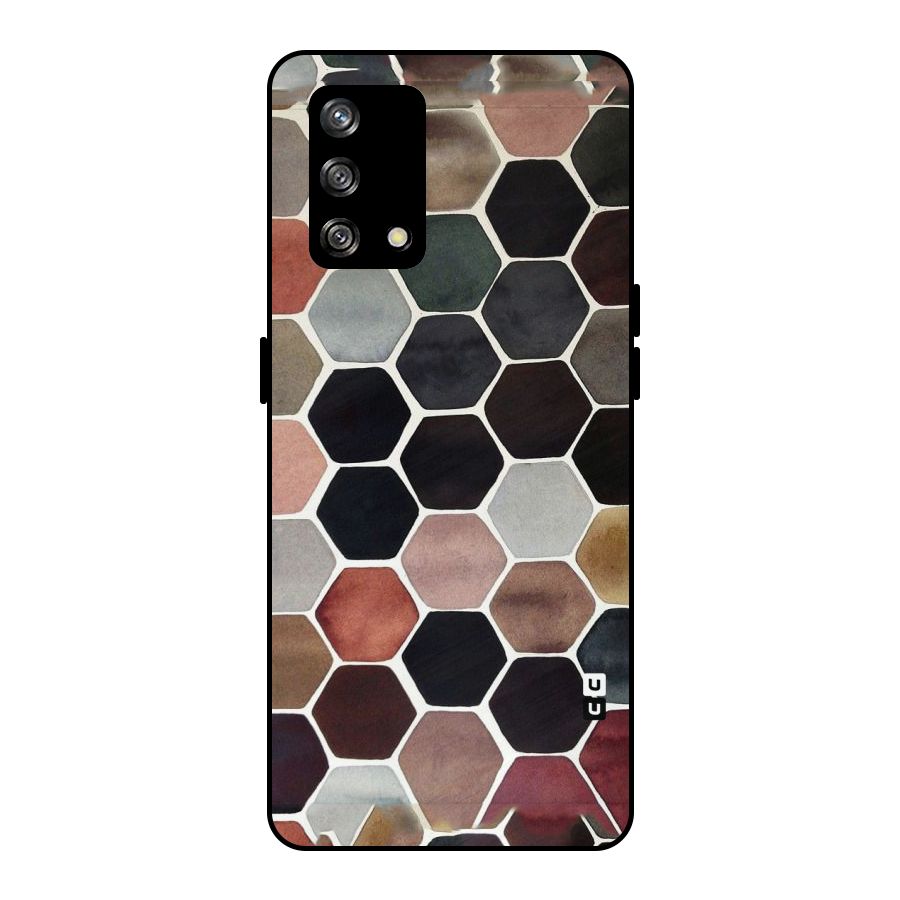 Elite Pastel Hexagons Metal Back Case for Oppo F19