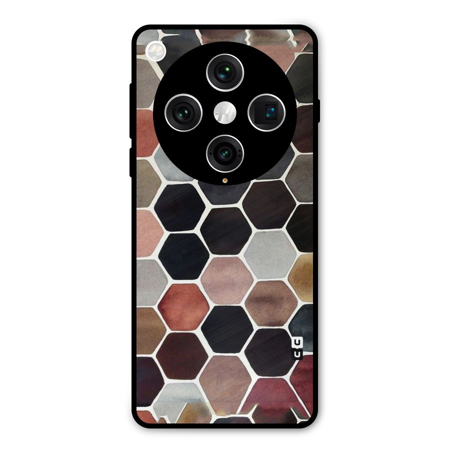 Elite Pastel Hexagons Metal Back Case for Oppo Find X8 Pro