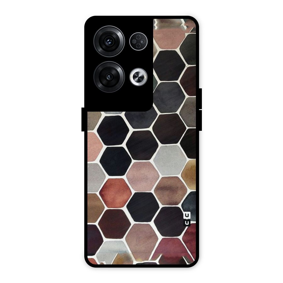 Elite Pastel Hexagons Metal Back Case for Oppo Reno8 Pro 5G