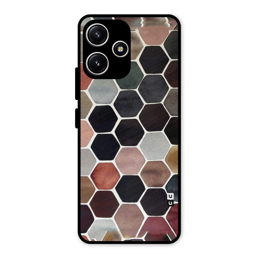 Elite Pastel Hexagons Metal Back Case for Poco M6 Pro