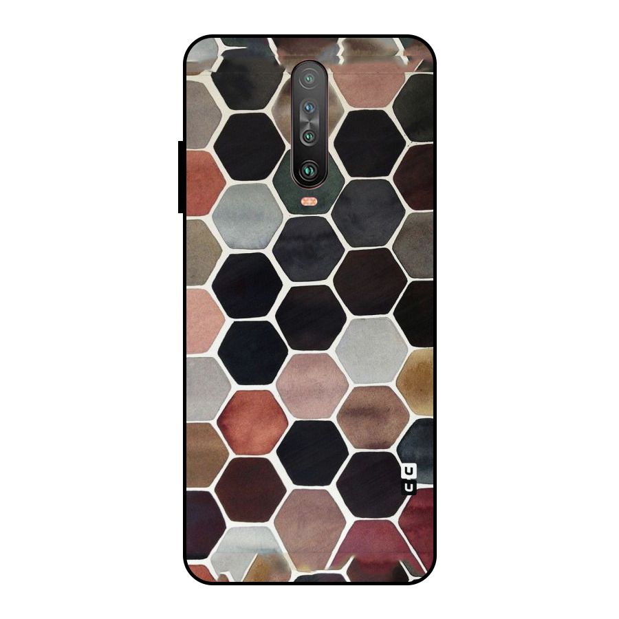 Elite Pastel Hexagons Metal Back Case for Poco X2